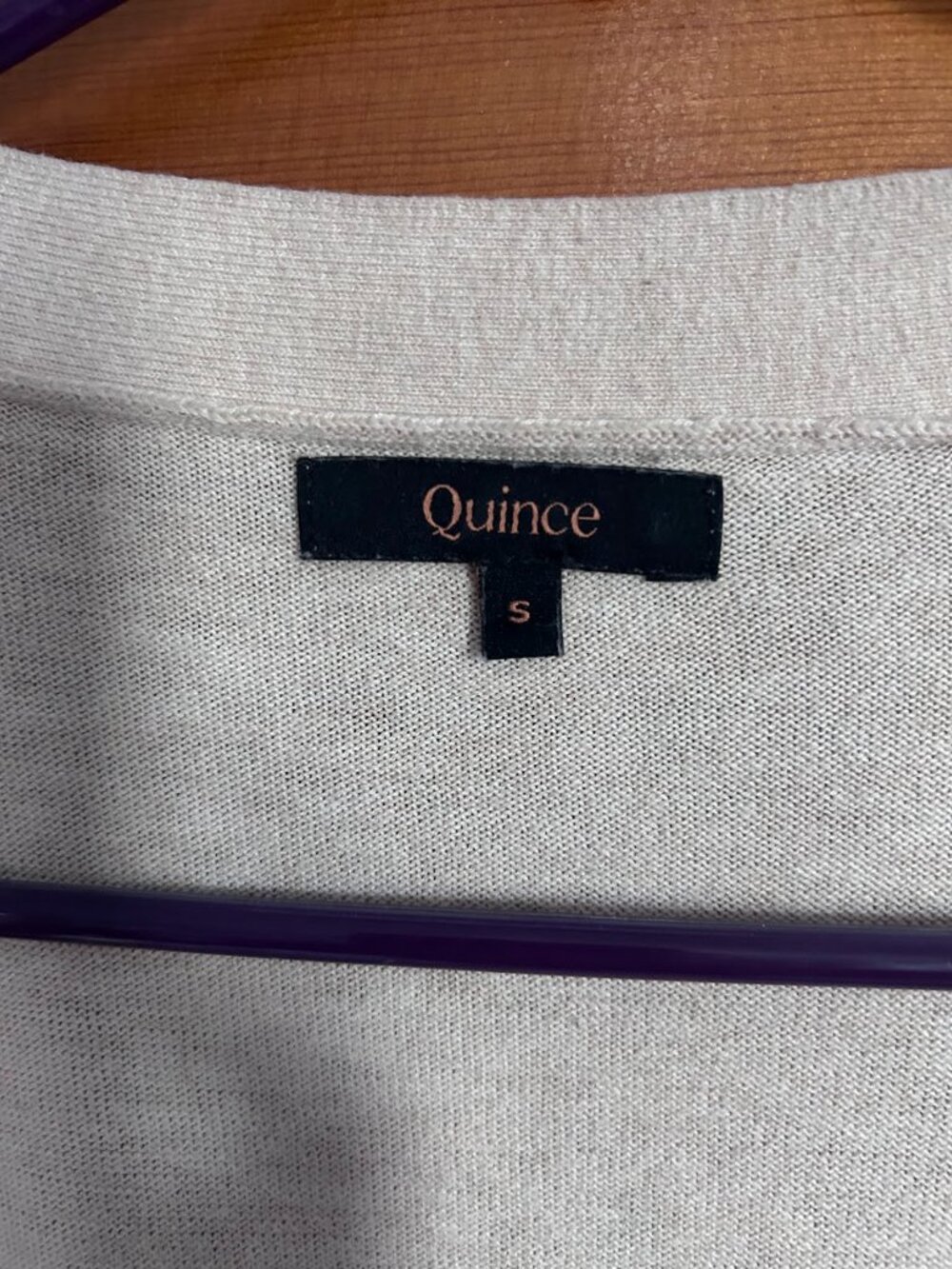 Quince Organic Cotton Blend Open Front Cardigan | Cashmere Blend | Neutral Beige - Picture 3 of 5